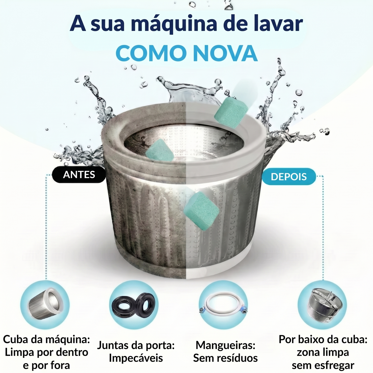 Limpador profissional para máquina de lavar – enzimas ativas