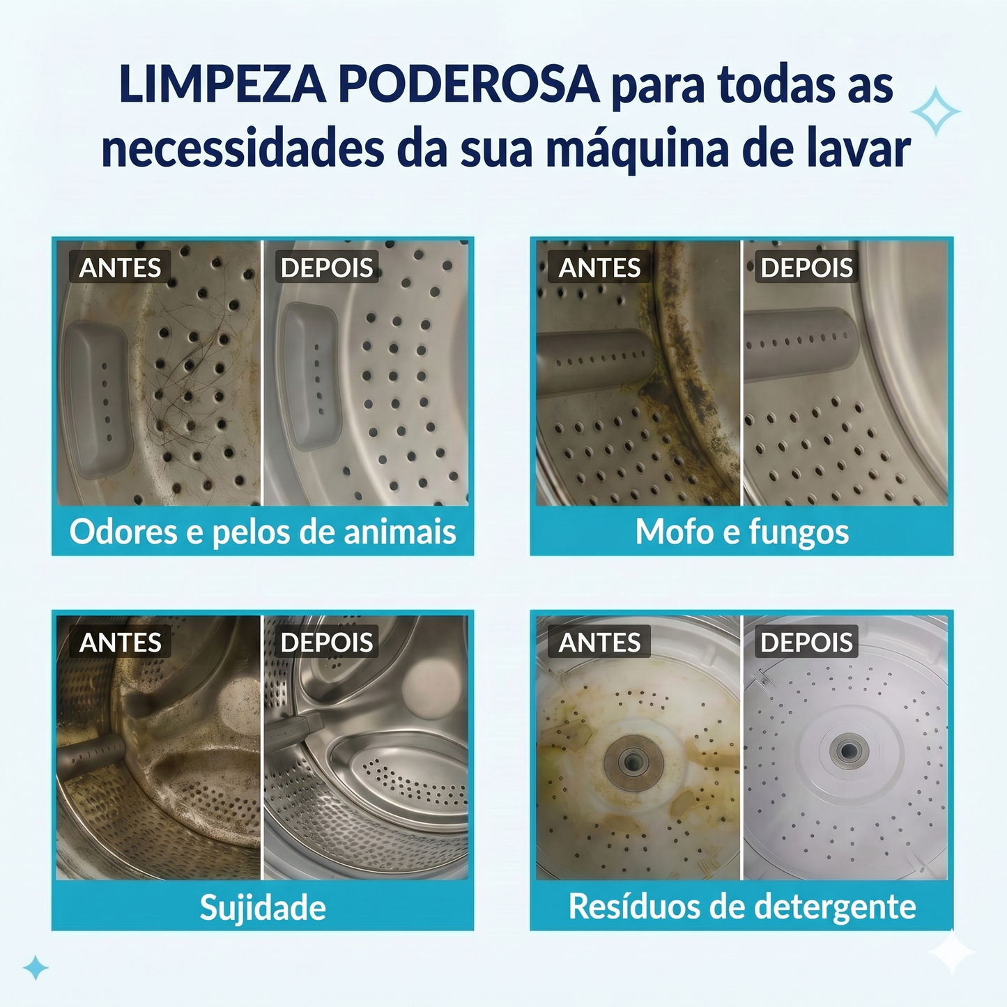 Limpador profissional para máquina de lavar – enzimas ativas