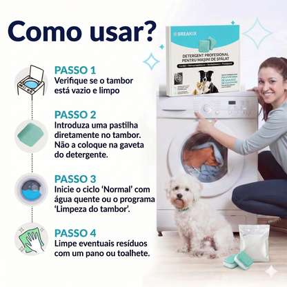 Limpador profissional para máquina de lavar – enzimas ativas