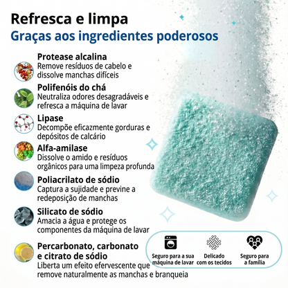 Limpador profissional para máquina de lavar – enzimas ativas